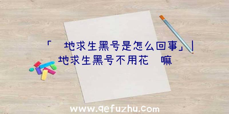 「绝地求生黑号是怎么回事」|绝地求生黑号不用花钱嘛